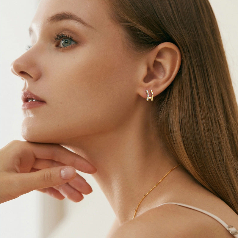 Timeless small gold hoops from Luckinging jewelry collection