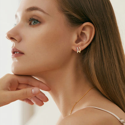 Timeless small gold hoops from Luckinging jewelry collection